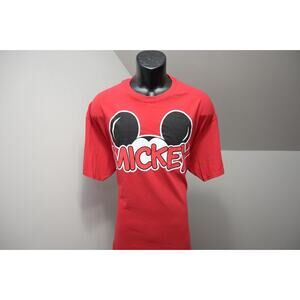 Disney Mickey Mouse Tee Shirt Vintage Red Short Sleeve Mens Size XL